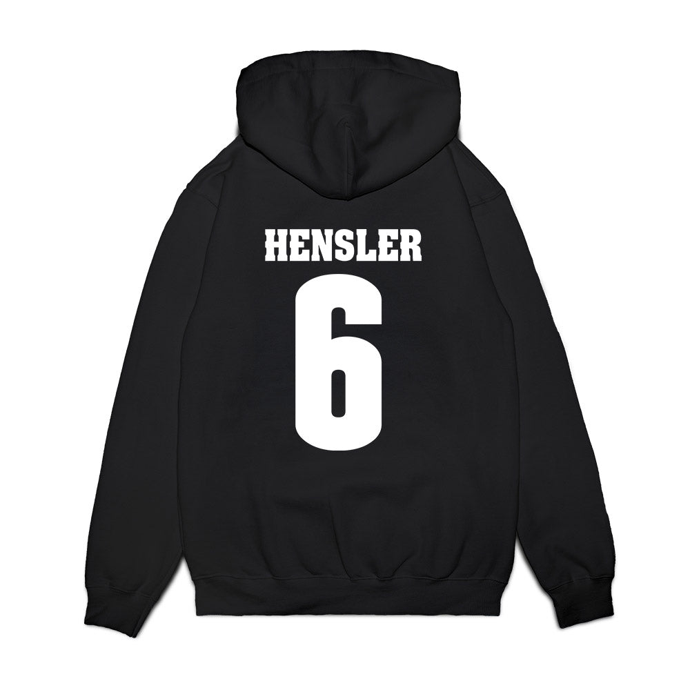 Wisconsin - NCAA Men's Ice Hockey : Logan Hensler - Vintage Hockey Premium Hooded Sweatshirt-1