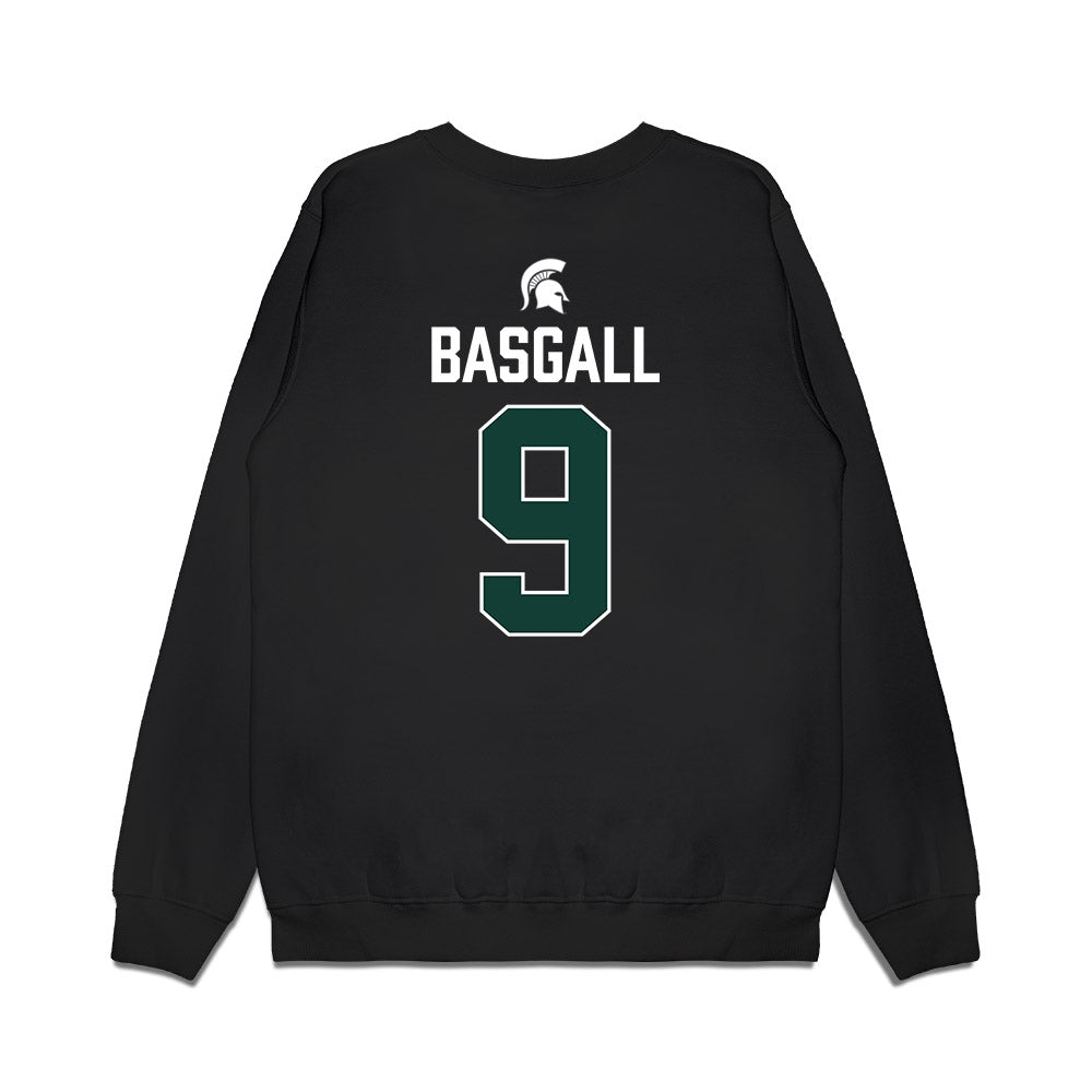 Michigan State - NCAA Men's Ice Hockey : Matthew Basgall - Vintage Premium Crewneck Sweatshirt-1