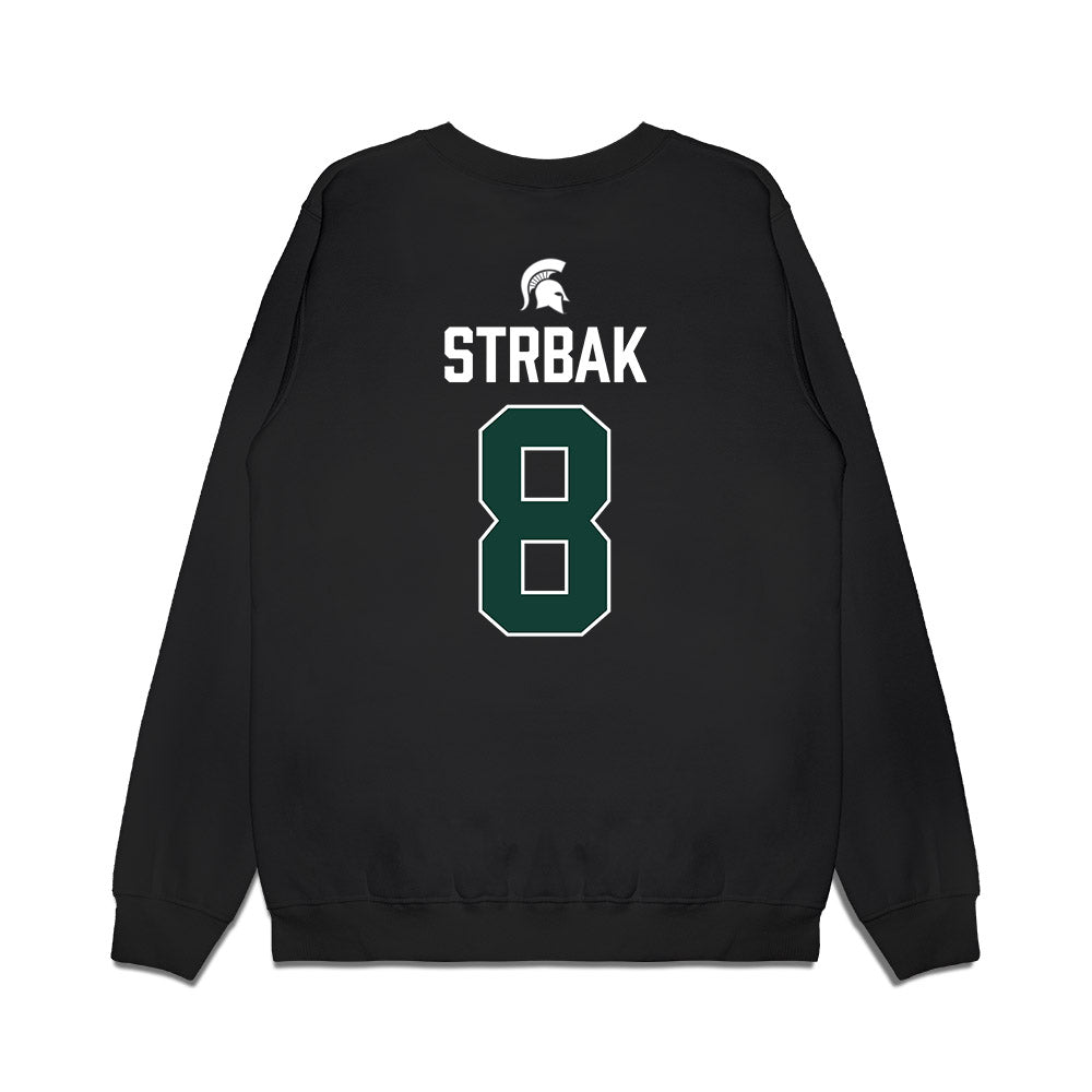 Michigan State - NCAA Men's Ice Hockey : Maxim Strbak - Vintage Premium Crewneck Sweatshirt-1