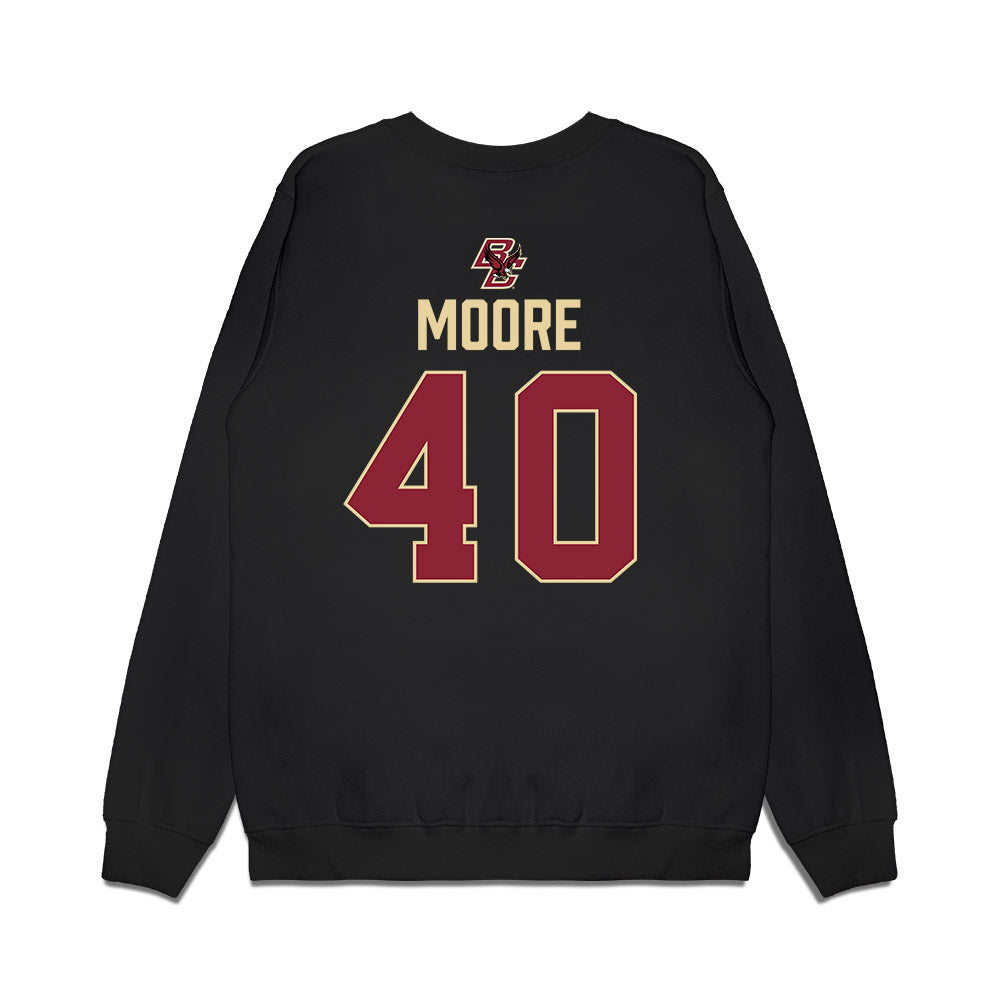 Boston College - NCAA Men's Ice Hockey : William Moore - Vintage Shersey Premium Crewneck Sweatshirt-1