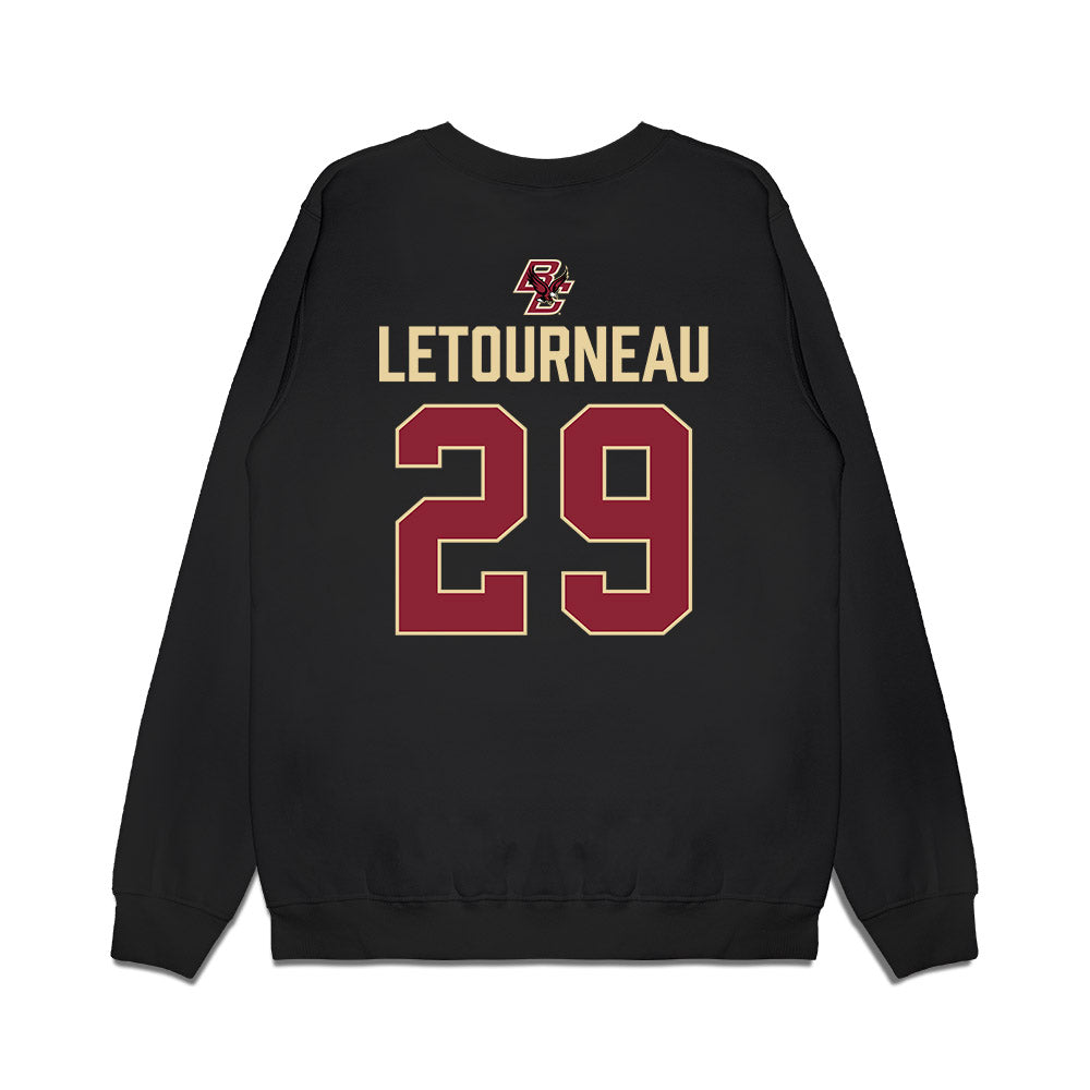 Boston College - NCAA Men's Ice Hockey : Dean Letourneau - Vintage Shersey Premium Crewneck Sweatshirt-1