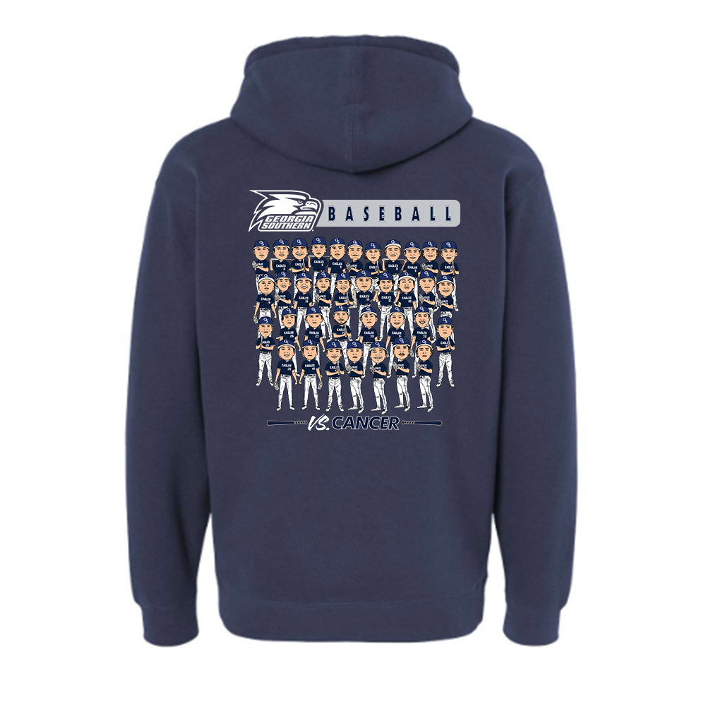Georgia Southern - NCAA Baseball : Eagles vs Cancer Hooded Pullover Sweatshirt-1