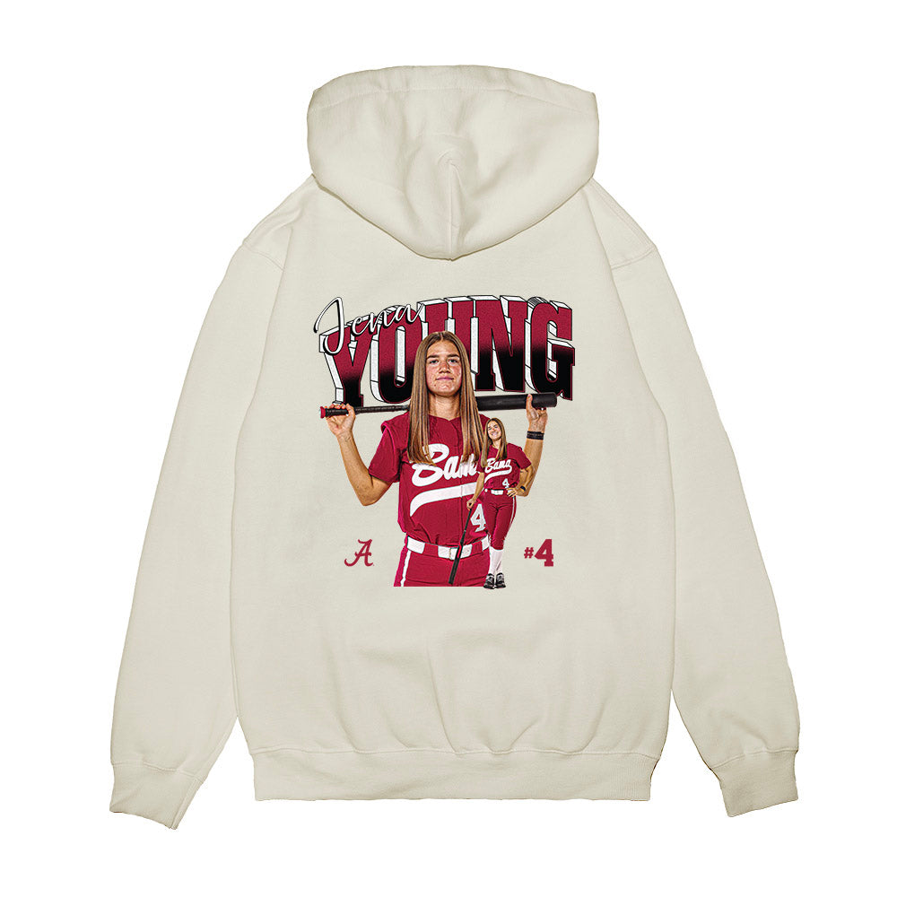 Alabama - NCAA Softball : Jena Young - Collage Premium Hooded Sweatshirt-1