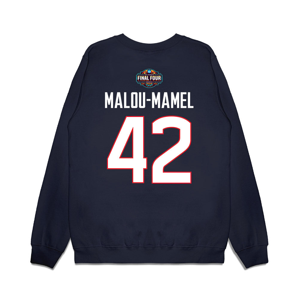 UConn - NCAA Women's Basketball : Gandy Malou-Mamel - Final Four NCAA® March Madness® 2026 Premium Crewneck Sweatshirt-1