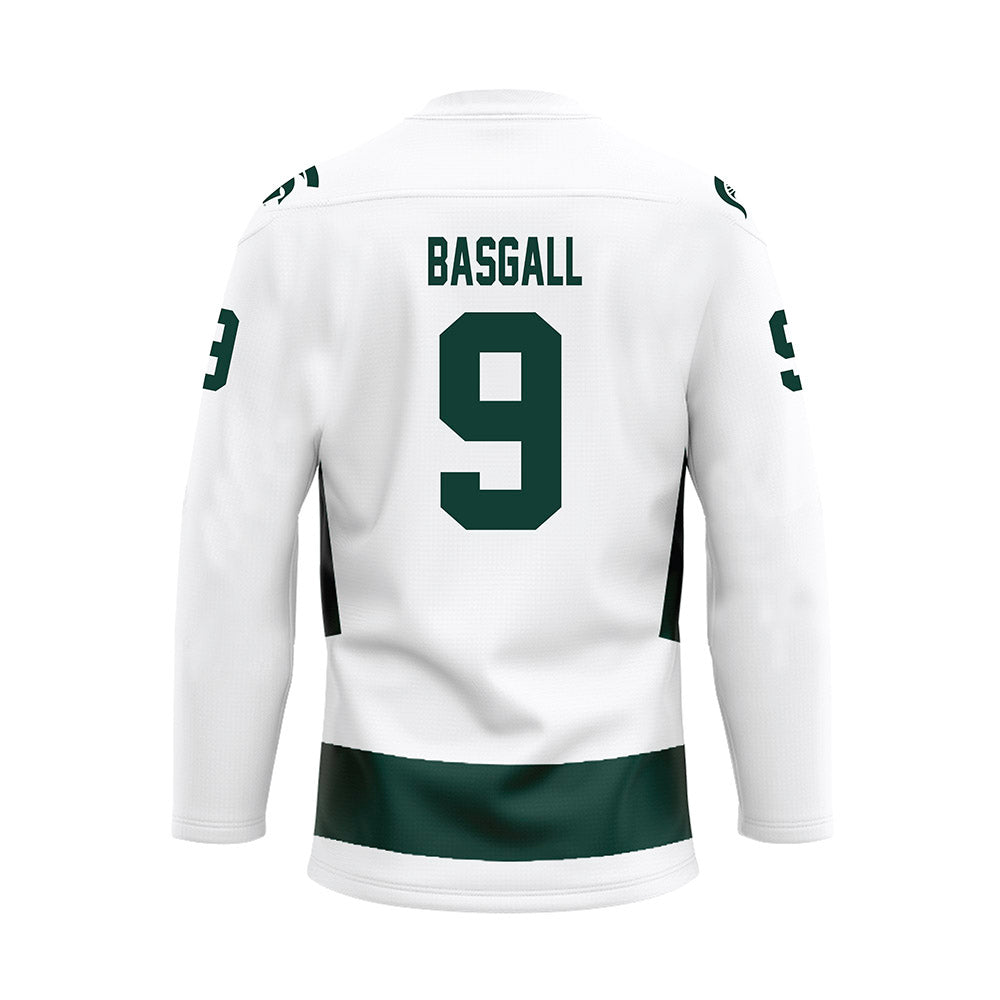 Michigan State - NCAA Men's Ice Hockey : Matthew Basgall - White Hockey Jersey-1