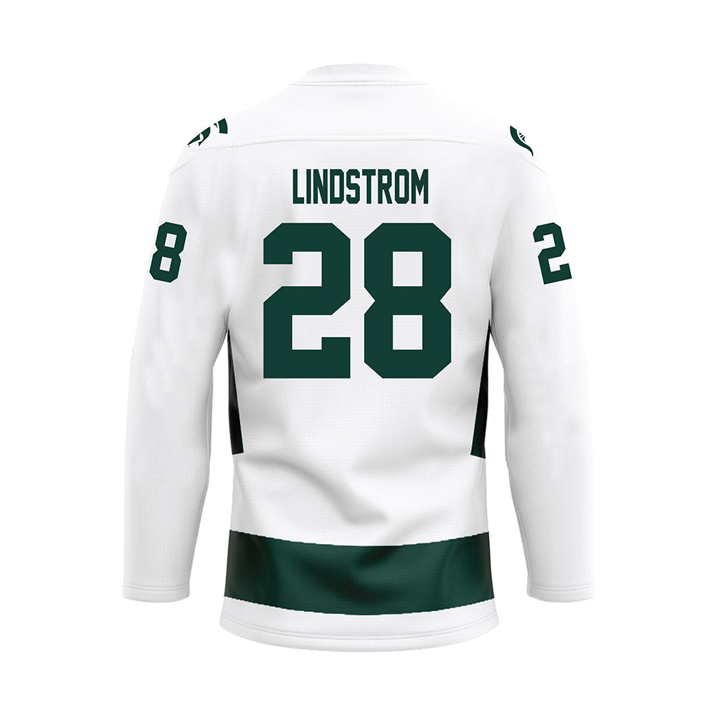 Michigan State - NCAA Men's Ice Hockey : Cayden Lindstrom - White Hockey Jersey-1