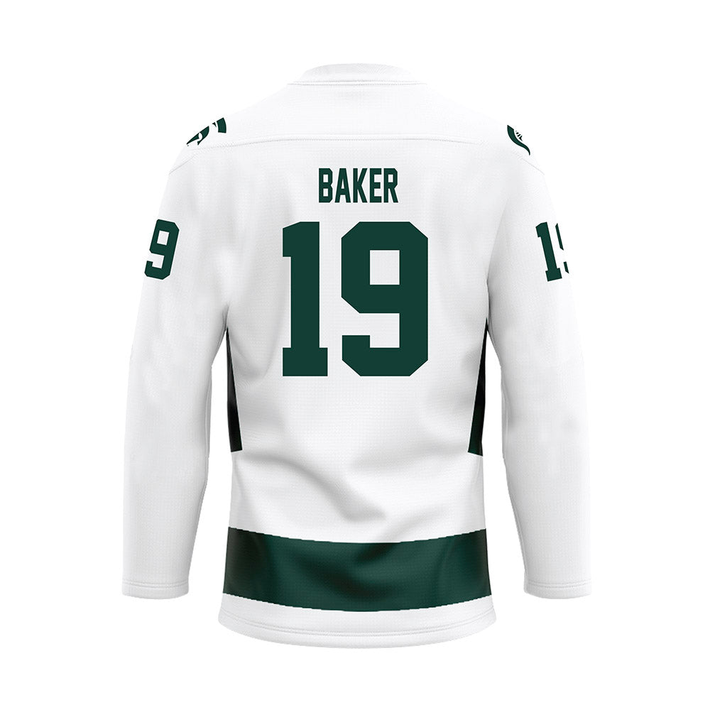 Michigan State - NCAA Men's Ice Hockey : Austin Baker - White Hockey Jersey-1