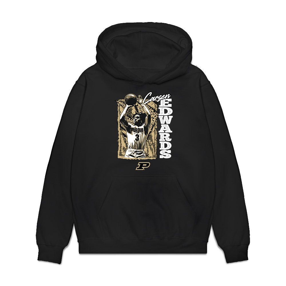 Purdue - NCAA Men's Basketball Legends : Carsen Edwards - Mono Premium Hooded Sweatshirt-0