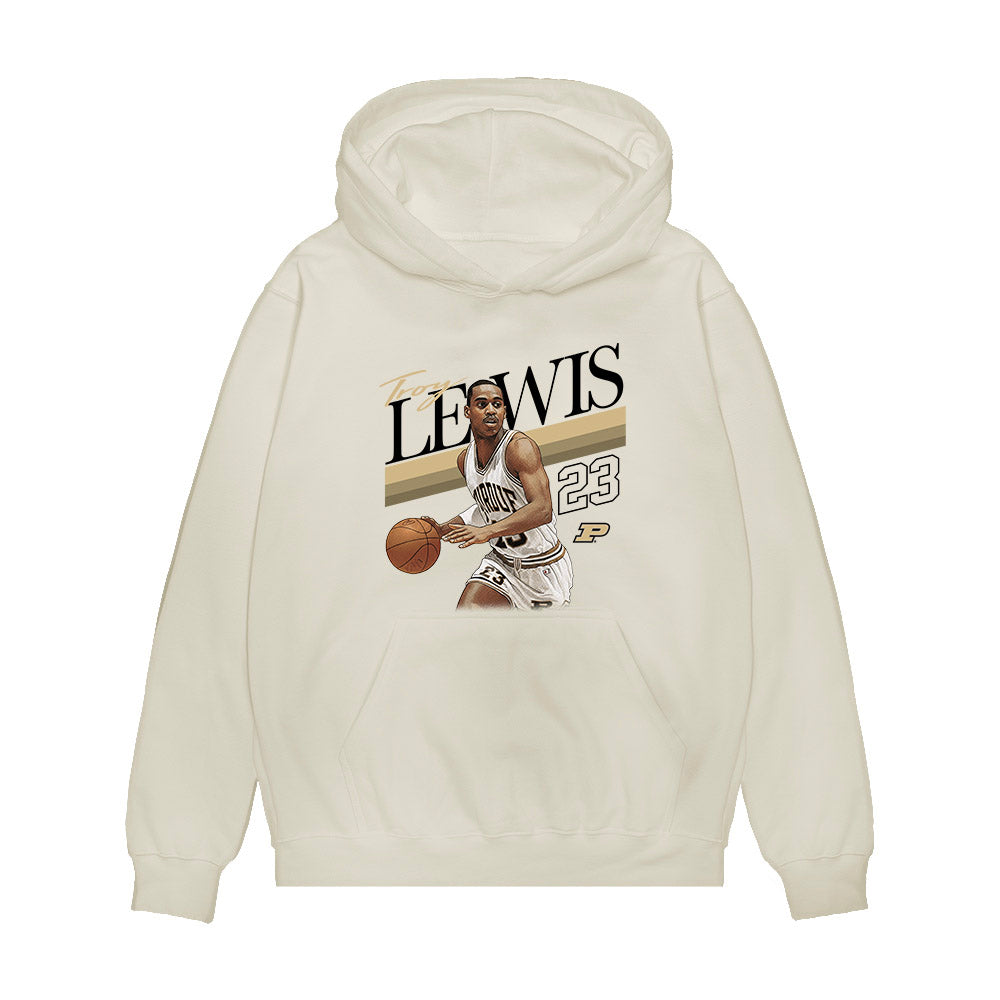 Purdue - NCAA Men's Basketball Legends : Troy Lewis - Caricature Premium Hooded Sweatshirt-0
