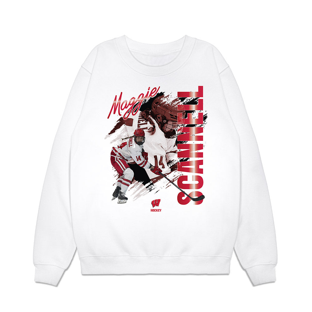 Wisconsin - NCAA Women's Ice Hockey : Maggie Scannell - Collage Premium Crewneck Sweatshirt-0
