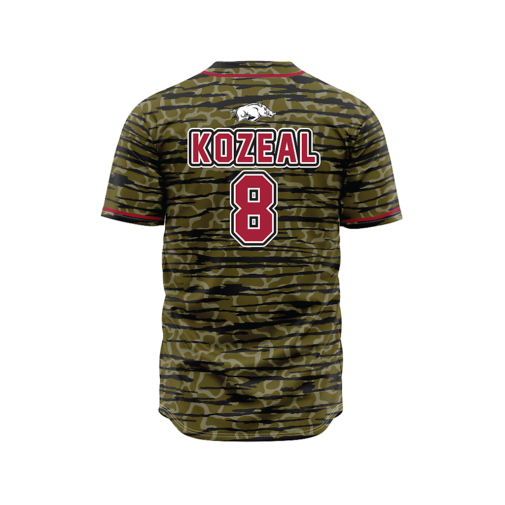 Arkansas - NCAA Baseball : Camden Kozeal - Camo Jersey-1