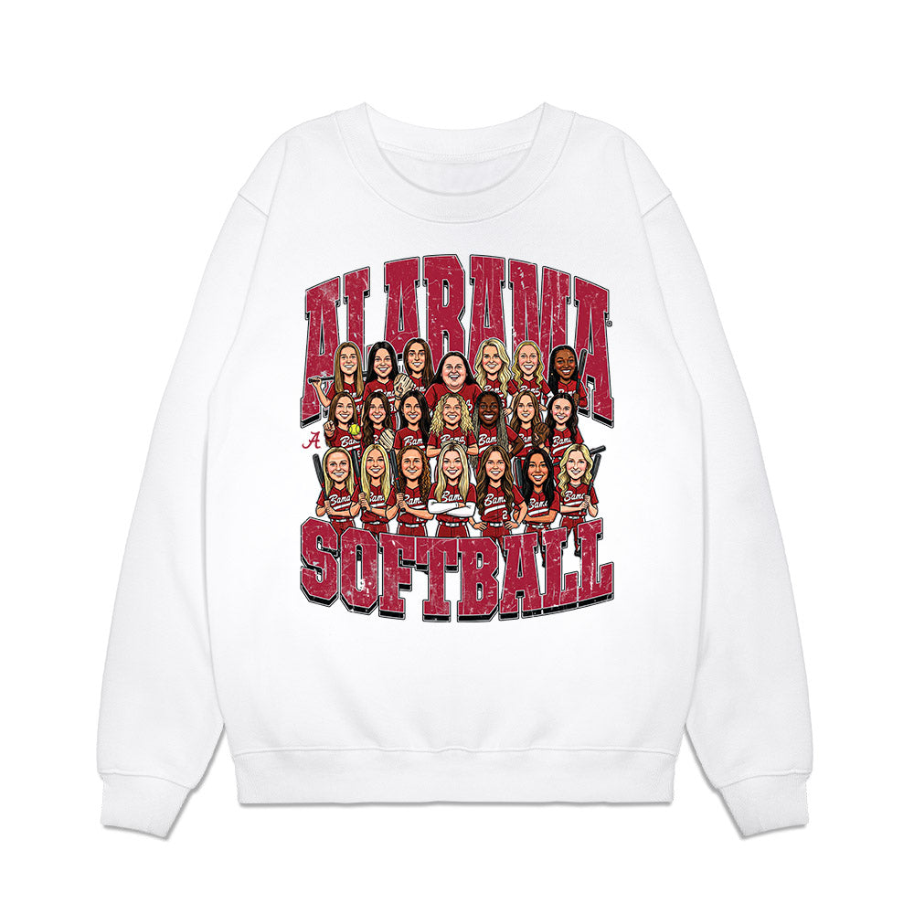 Alabama - NCAA Softball : - Team Caricature Premium Crewneck Sweatshirt-0