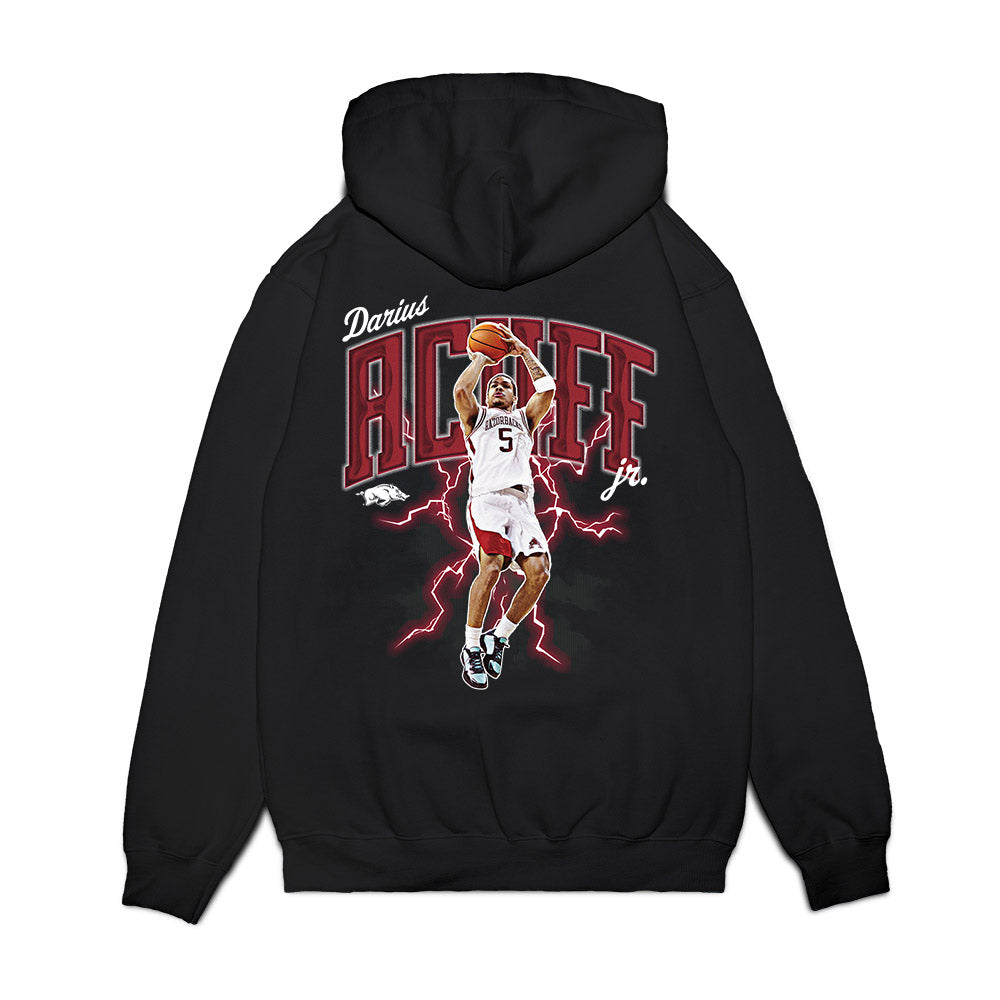 Arkansas - NCAA Men's Basketball : Darius Acuff Jr. - Collage Premium Hooded Sweatshirt-1