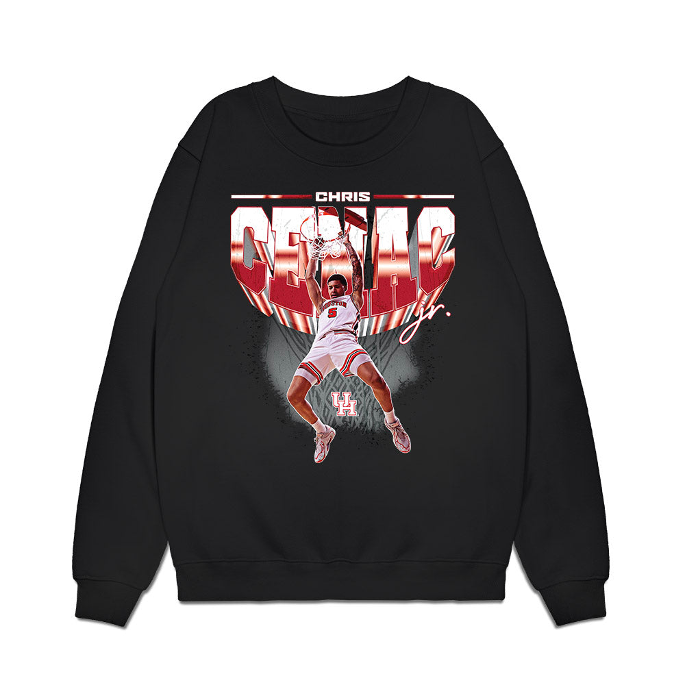 Houston - NCAA Men's Basketball : Chris Cenac Jr. - Collage Premium Crewneck Sweatshirt-0