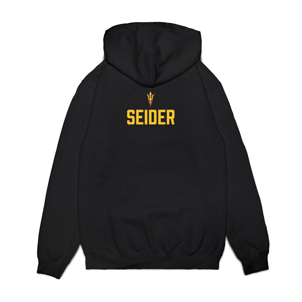 Arizona State - NCAA Men's Swimming & Diving : Quin Seider - Conference Champions Premium Hooded Sweatshirt-1