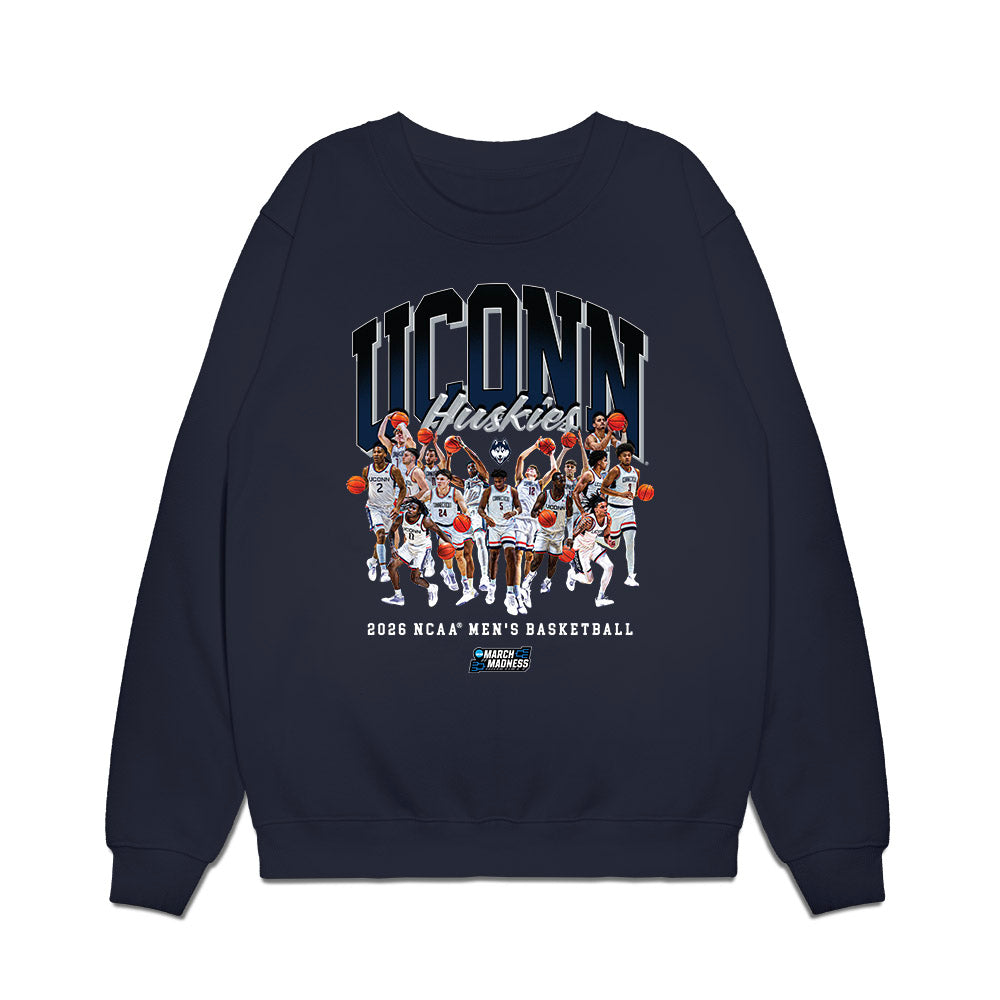 UConn - NCAA Men's Basketball : NCAA® March Madness® 2026 Team Collage Premium Crewneck Sweatshirt-0