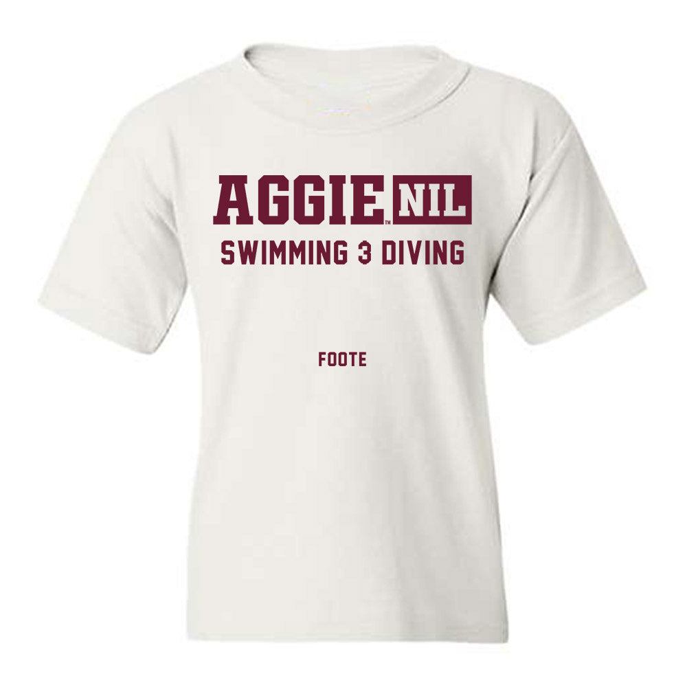 Texas A&M - NCAA Men's Swimming & Diving : Connor Foote - Aggies NIL Classic Shersey Youth T-Shirt-0