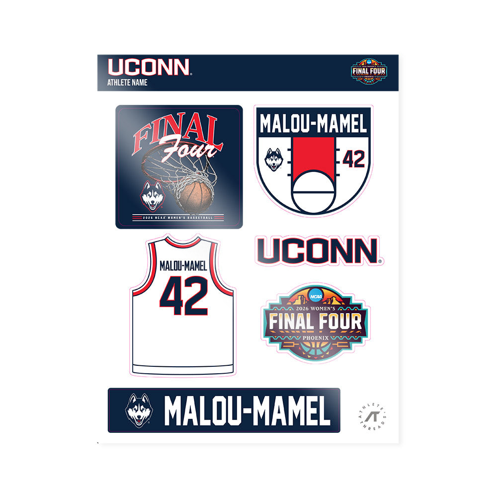 UConn - NCAA Women's Basketball : Gandy Malou-Mamel - Final Four NCAA® March Madness® 2026 Sticker Sheet-0