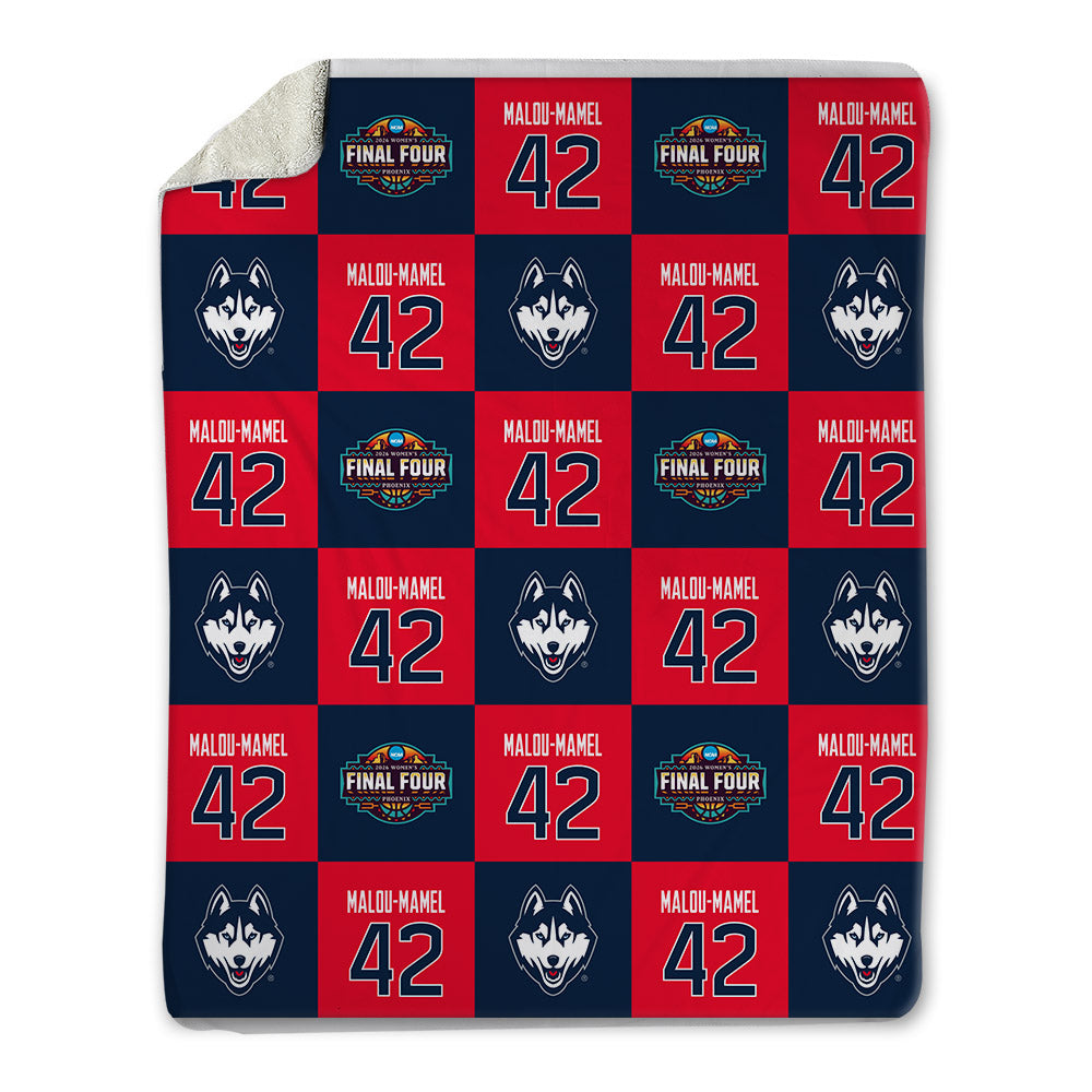 UConn - NCAA Women's Basketball : Gandy Malou-Mamel - Final Four NCAA® March Madness® 2026 Blanket-0