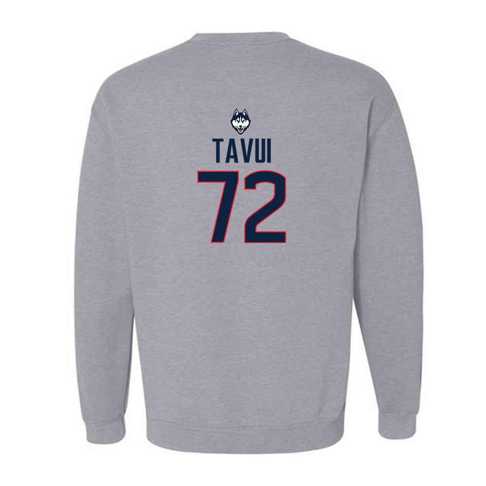 UConn - NCAA Football : Josh Tavui - Classic Shersey Crewneck Sweatshirt-1