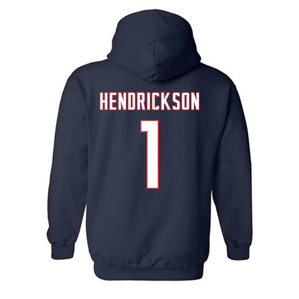 UConn - NCAA Men's Ice Hockey : Kam Hendrickson - Sports Shersey Hooded Sweatshirt-1
