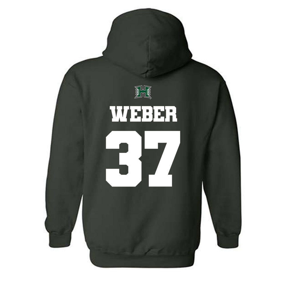 Hawaii - NCAA Football : Riis Weber - Classic Shersey Hooded Sweatshirt-1