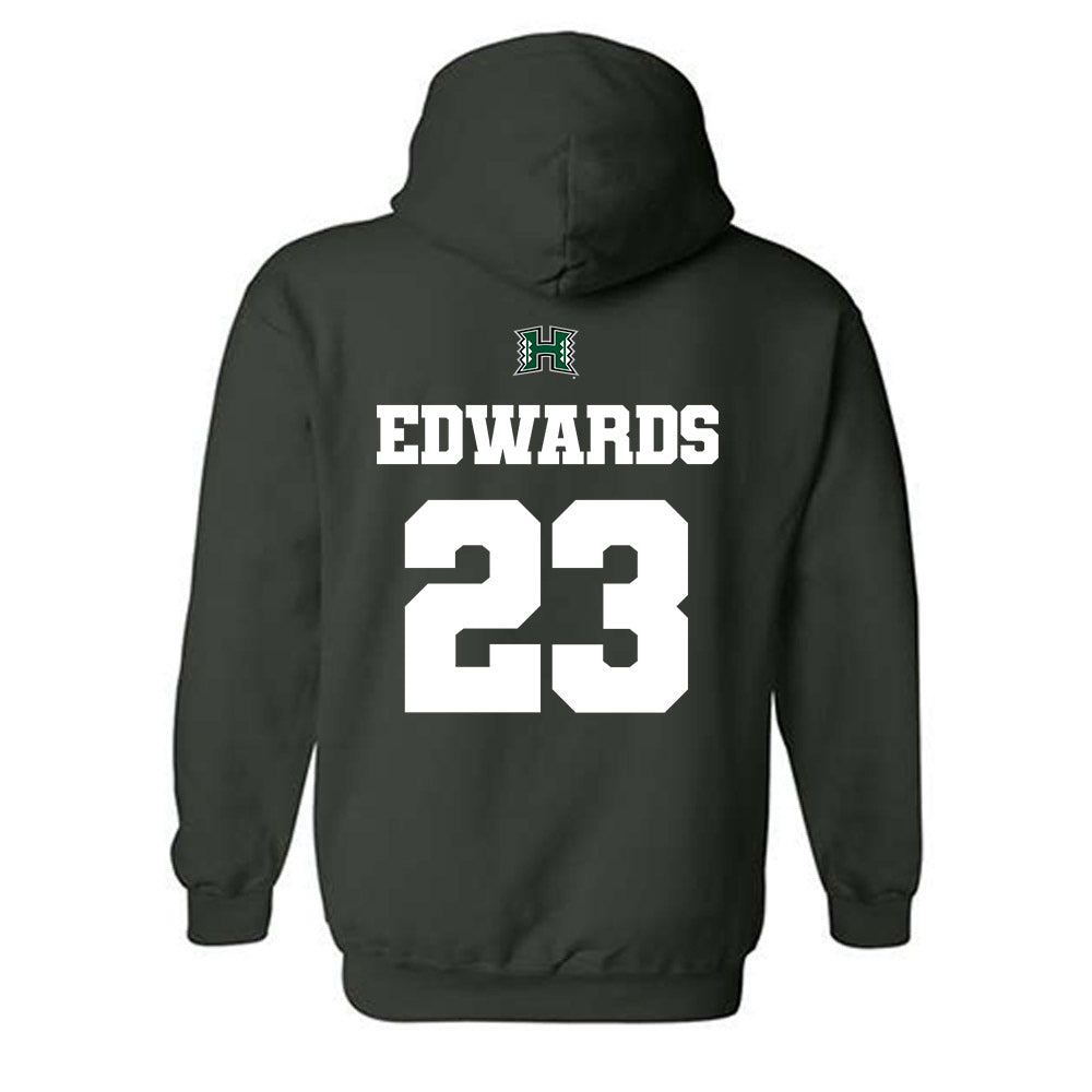 Hawaii - NCAA Football : Virdel Edwards - Classic Shersey Hooded Sweatshirt-1