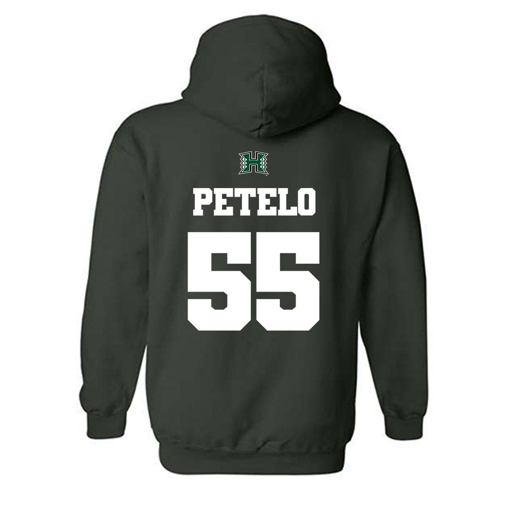 Hawaii - NCAA Football : Zoram Petelo - Classic Shersey Hooded Sweatshirt-1