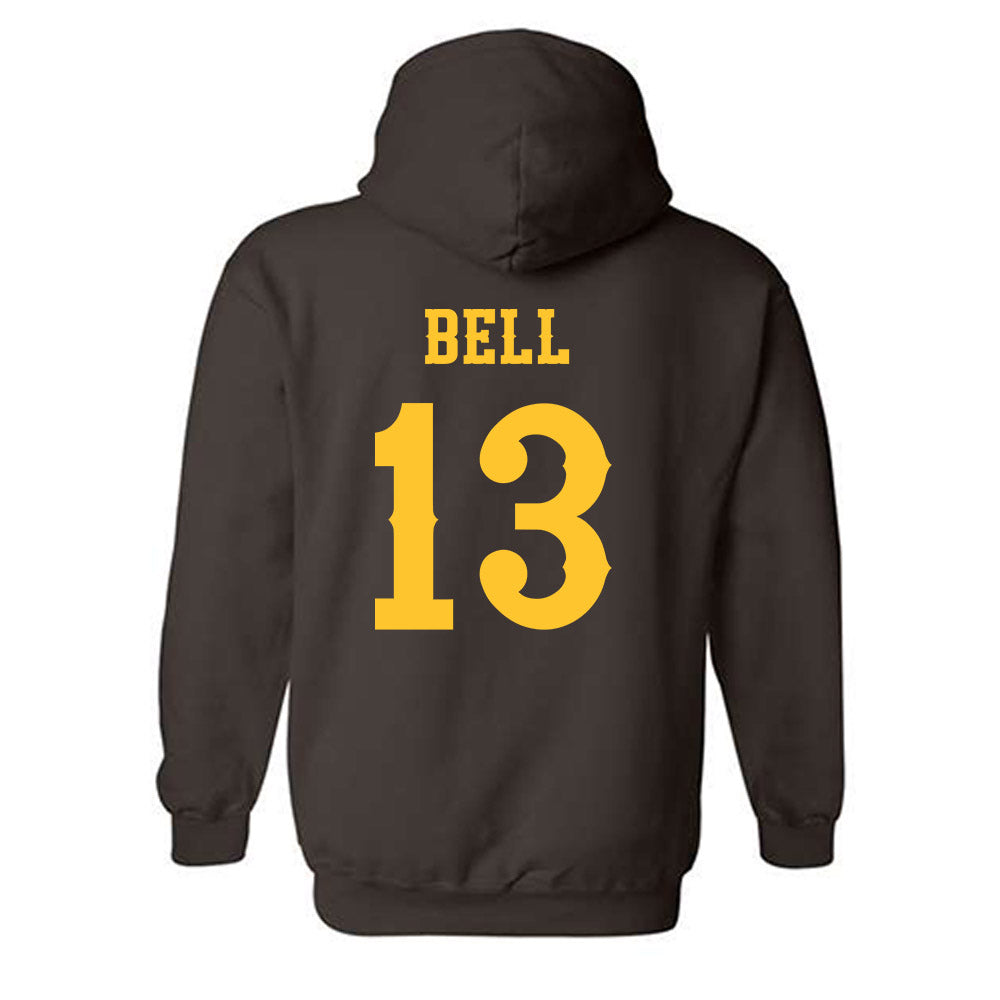 Wyoming - NCAA Football : Ian Bell - Classic Shersey Hooded Sweatshirt-1