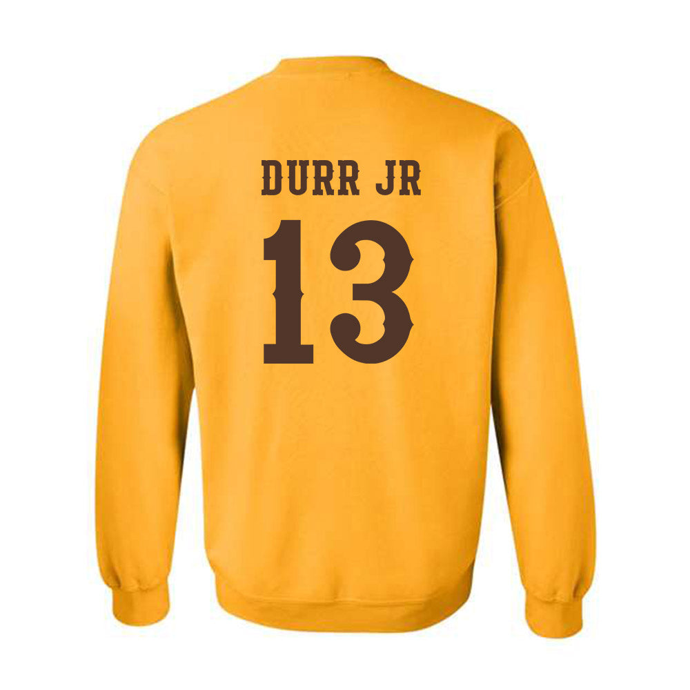 Wyoming - NCAA Football : Chris Durr jr - Classic Shersey Crewneck Sweatshirt-1