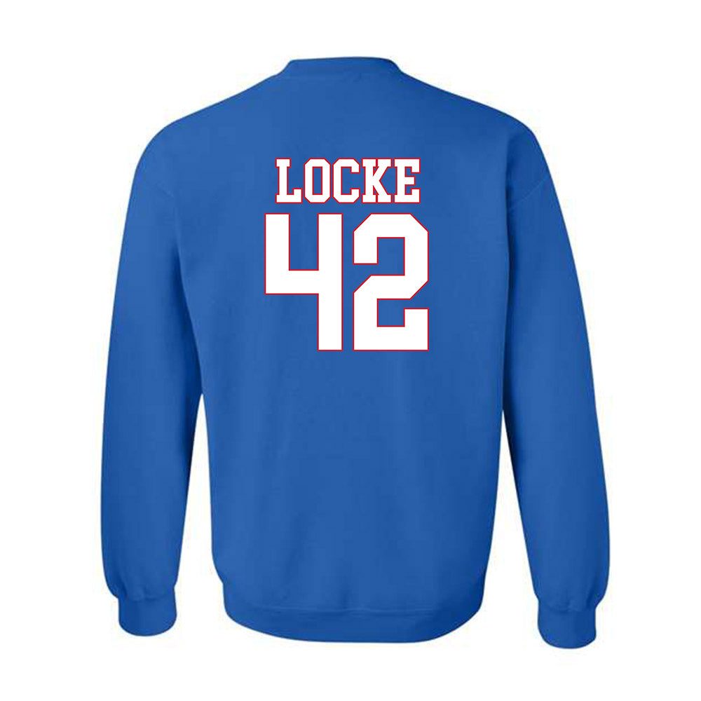 SMU - NCAA Football : Will Locke - Crewneck Sweatshirt-1