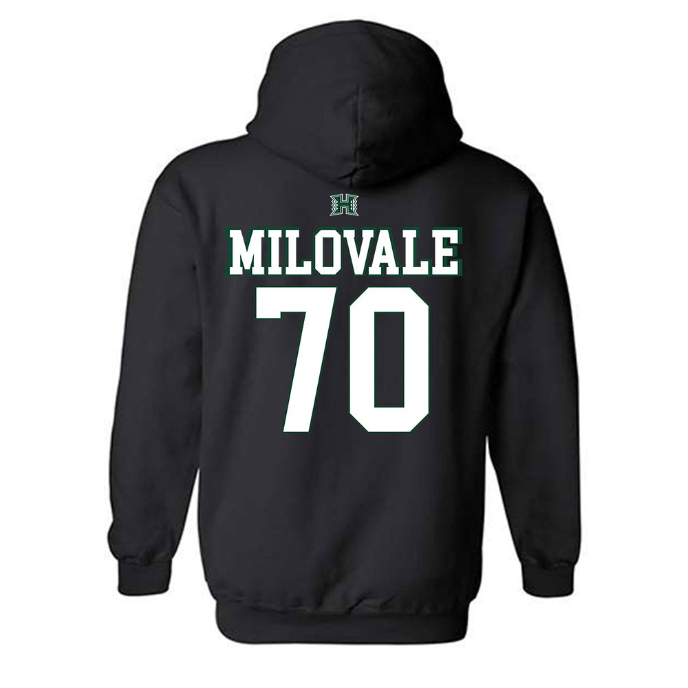 Hawaii - NCAA Football : James Milovale - Sports Shersey Hooded Sweatshirt-1