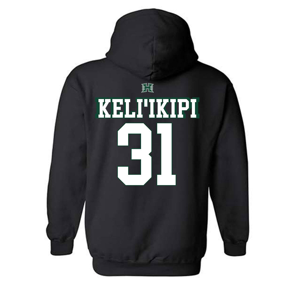 Hawaii - NCAA Football : Tryton Keli'ikipi - Sports Shersey Hooded Sweatshirt-1