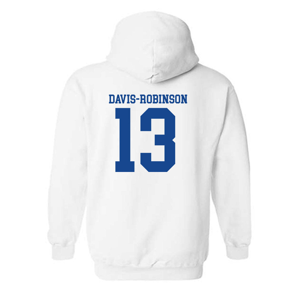 SMU - NCAA Football : Jaelyn Davis-Robinson - White Hooded Sweatshirt-1