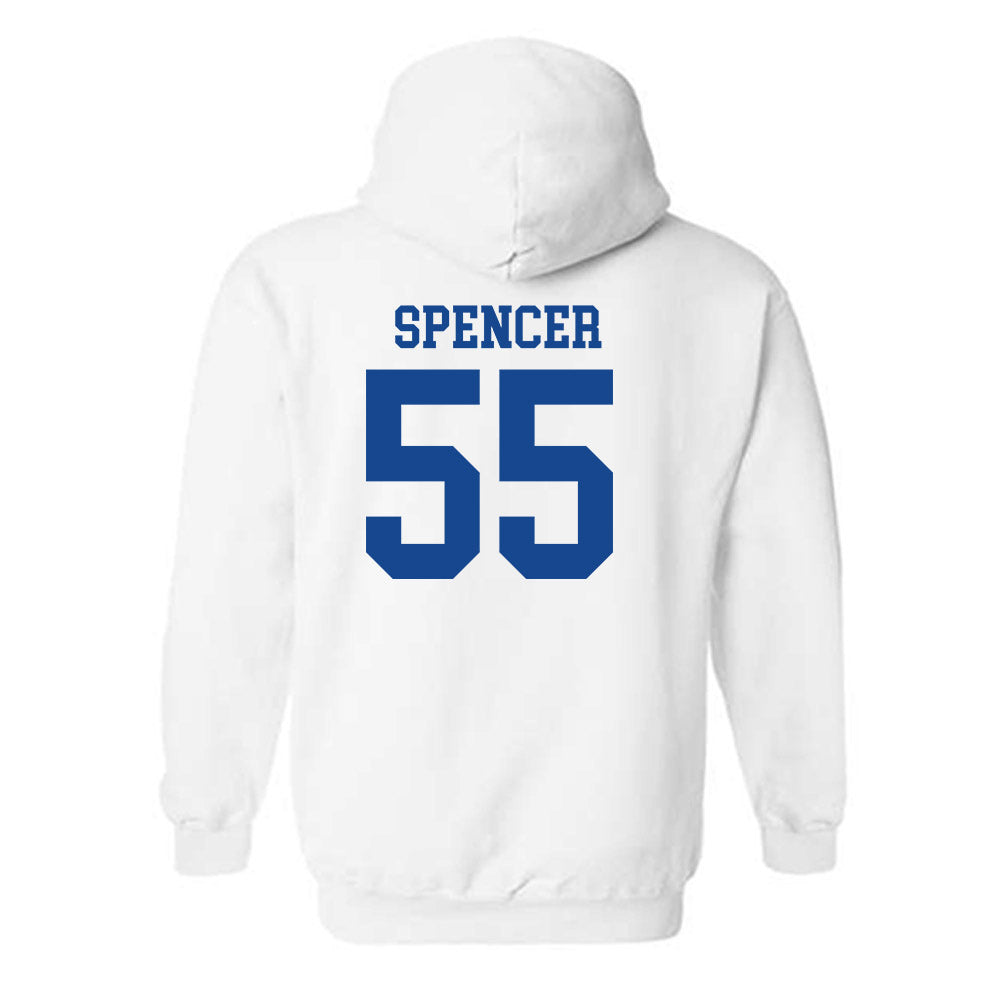 SMU - NCAA Football : Woo Spencer - White Hooded Sweatshirt-1