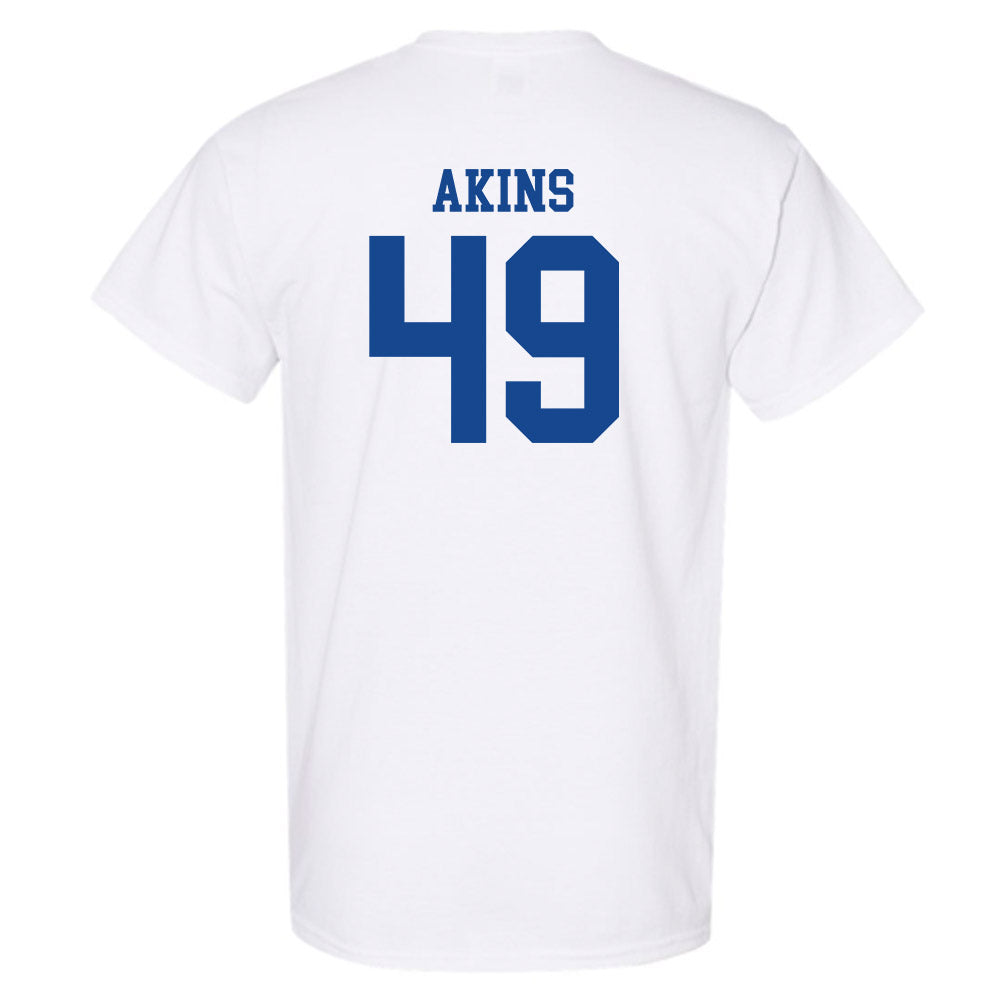 SMU - NCAA Football : nolan Akins - White T-Shirt-1