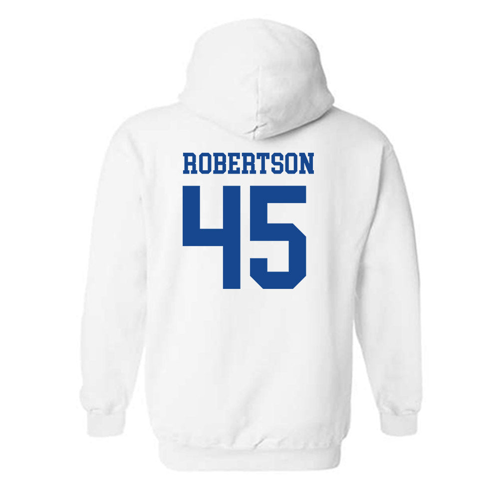 SMU - NCAA Football : Isaiah Robertson - White Hooded Sweatshirt-1