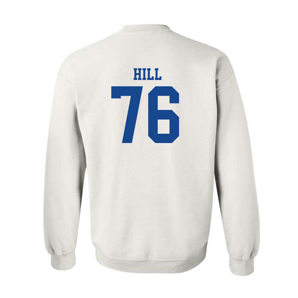 SMU - NCAA Football : Drew Hill - White Crewneck Sweatshirt-1