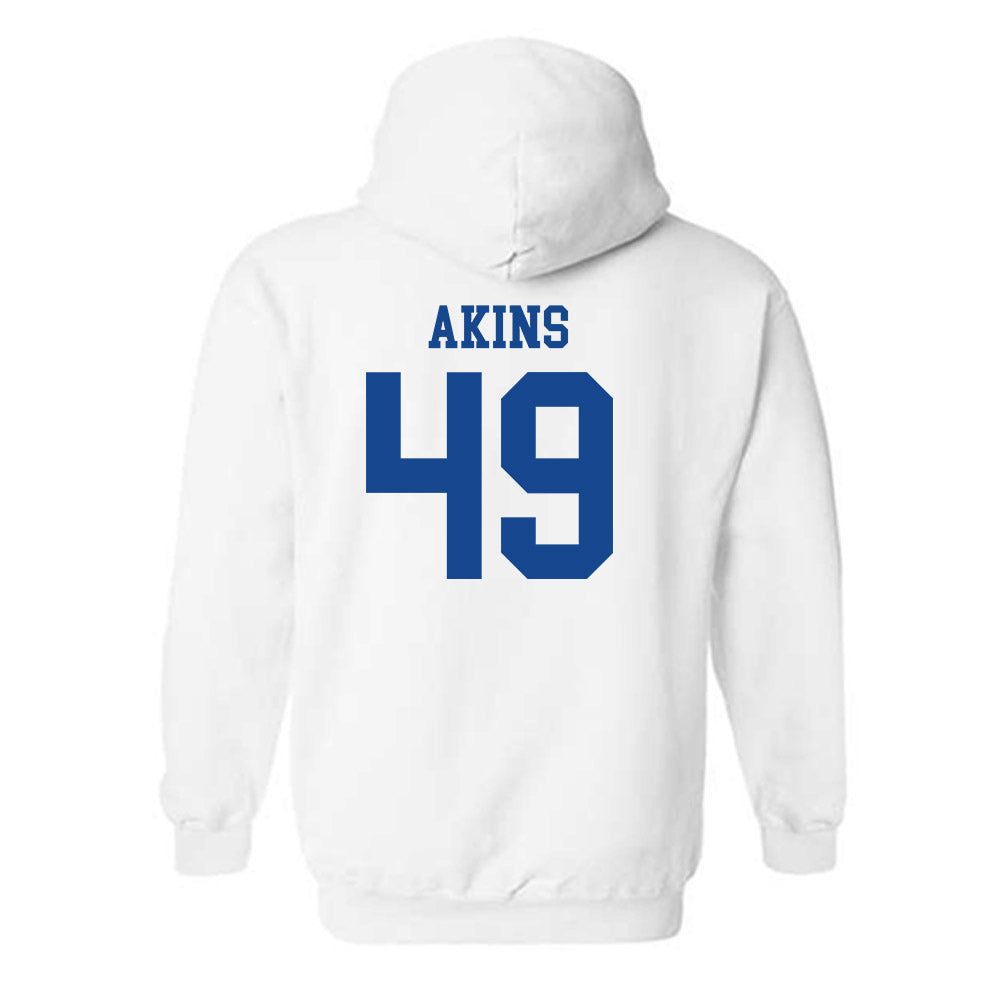SMU - NCAA Football : nolan Akins - White Hooded Sweatshirt-1
