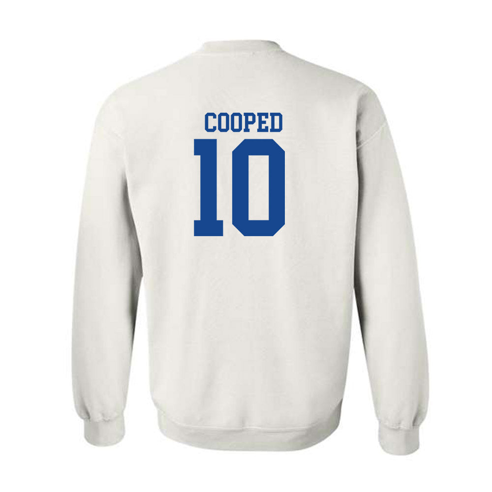 SMU - NCAA Football : Jalen Cooped - White Crewneck Sweatshirt-1