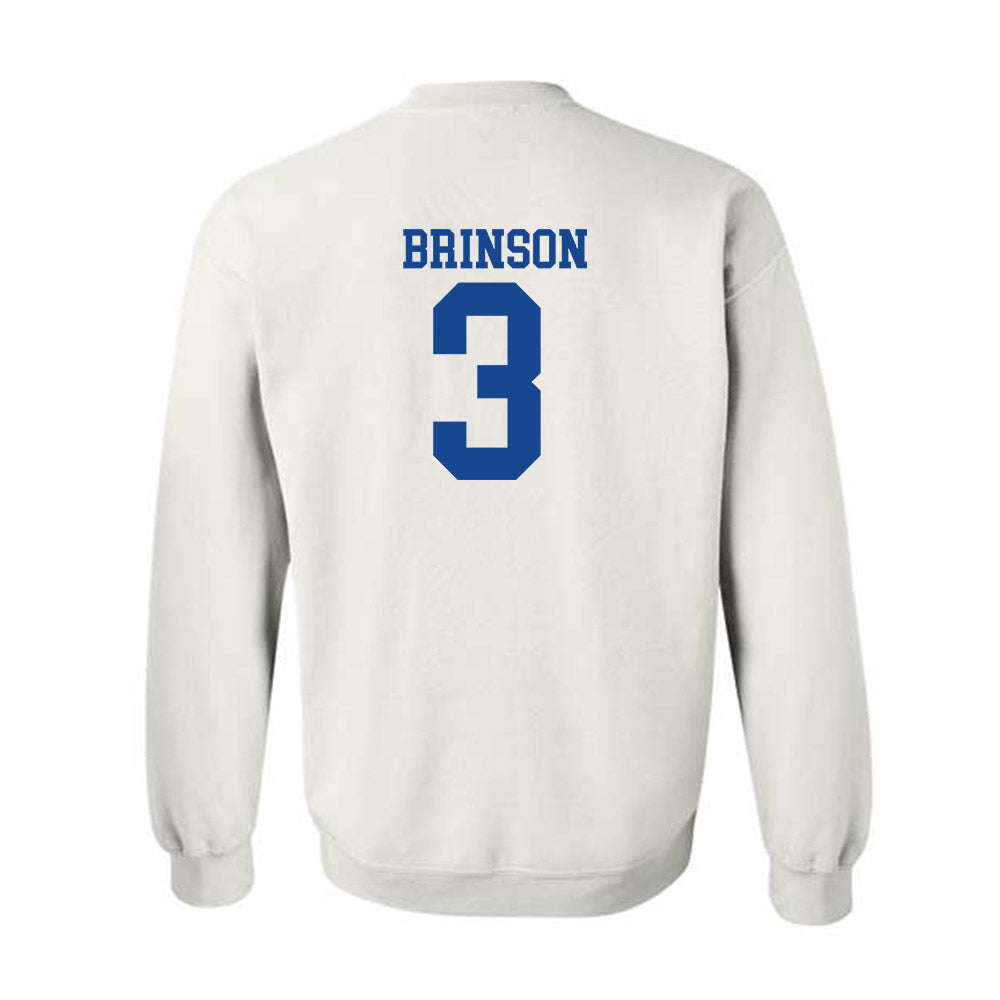 SMU - NCAA Football : Romello Brinson - White Crewneck Sweatshirt-1