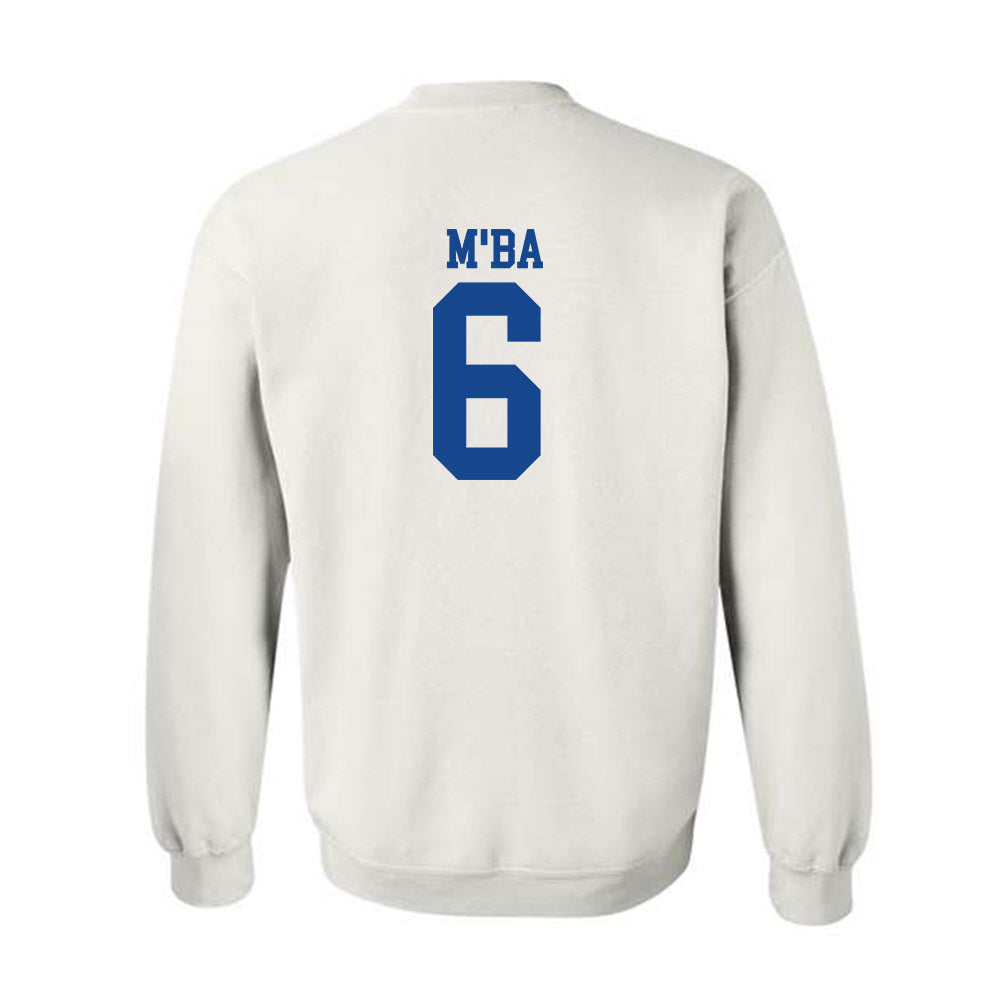 SMU - NCAA Football : Jeffrey M'ba - White Crewneck Sweatshirt-1