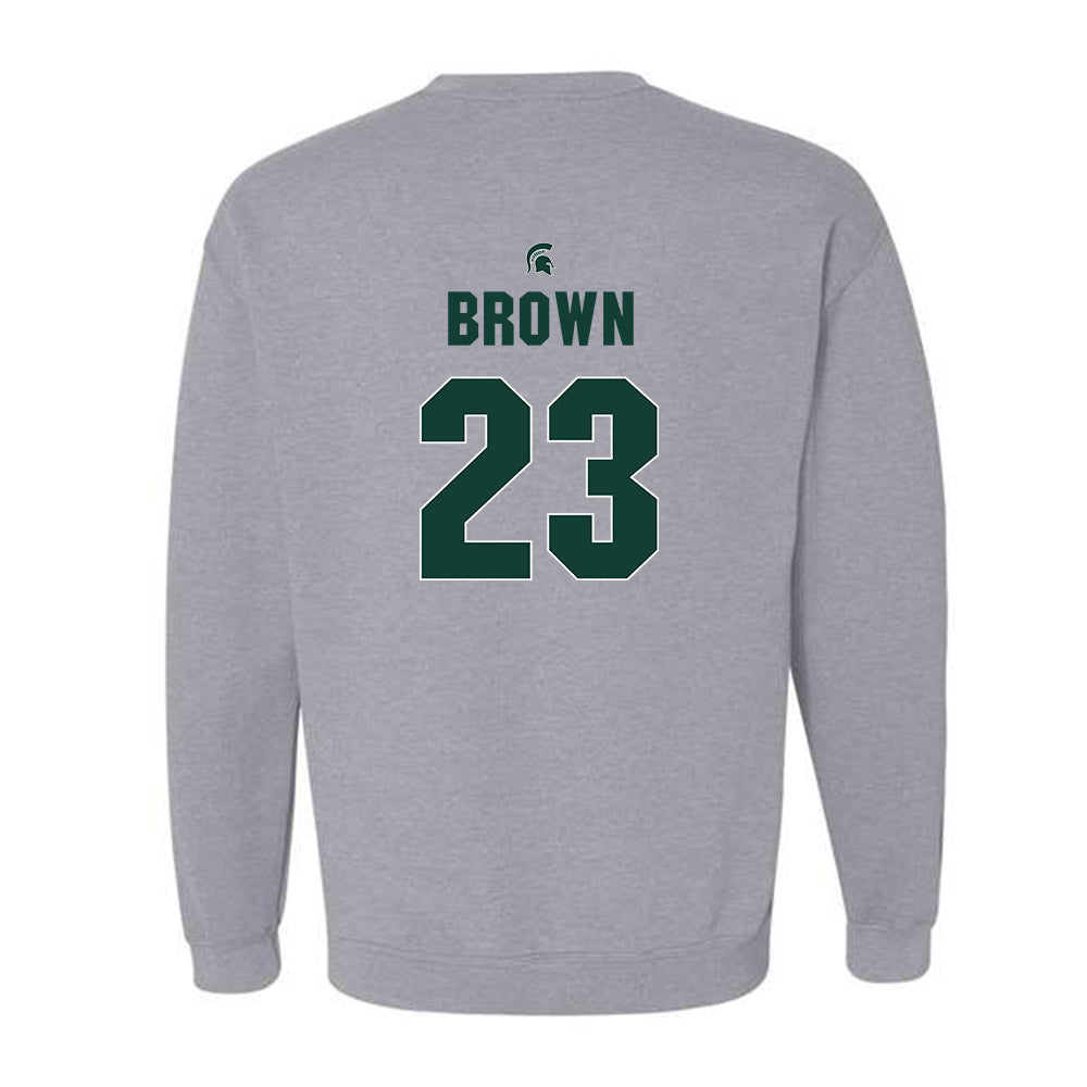 Michigan State - NCAA Women's Basketball : Jalyn Brown - Sports Shersey Crewneck Sweatshirt-1