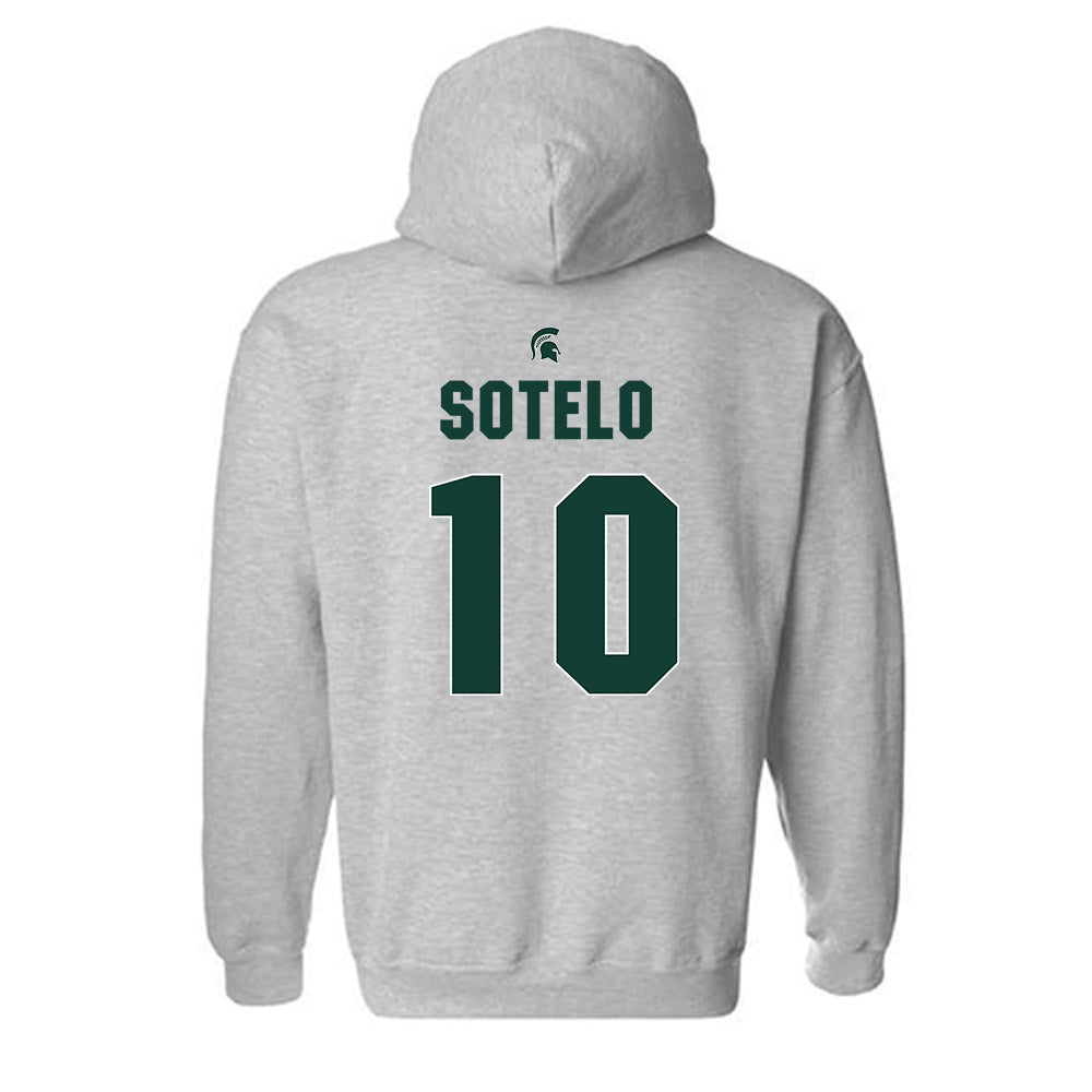 Michigan State - NCAA Women's Basketball : Ines Sotelo - Sports Shersey Hooded Sweatshirt-1