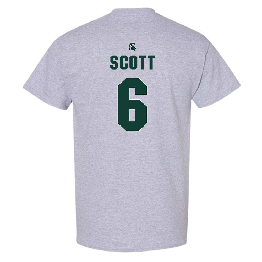 Michigan State - NCAA Men's Basketball : Jordan Scott - Sports Shersey T-Shirt-1