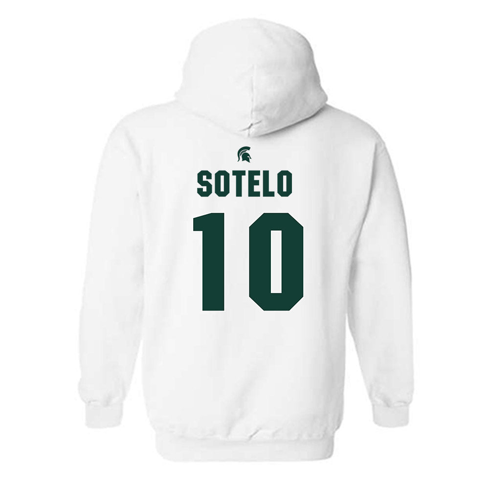 Michigan State - NCAA Women's Basketball : Ines Sotelo - Sports Shersey Hooded Sweatshirt-1