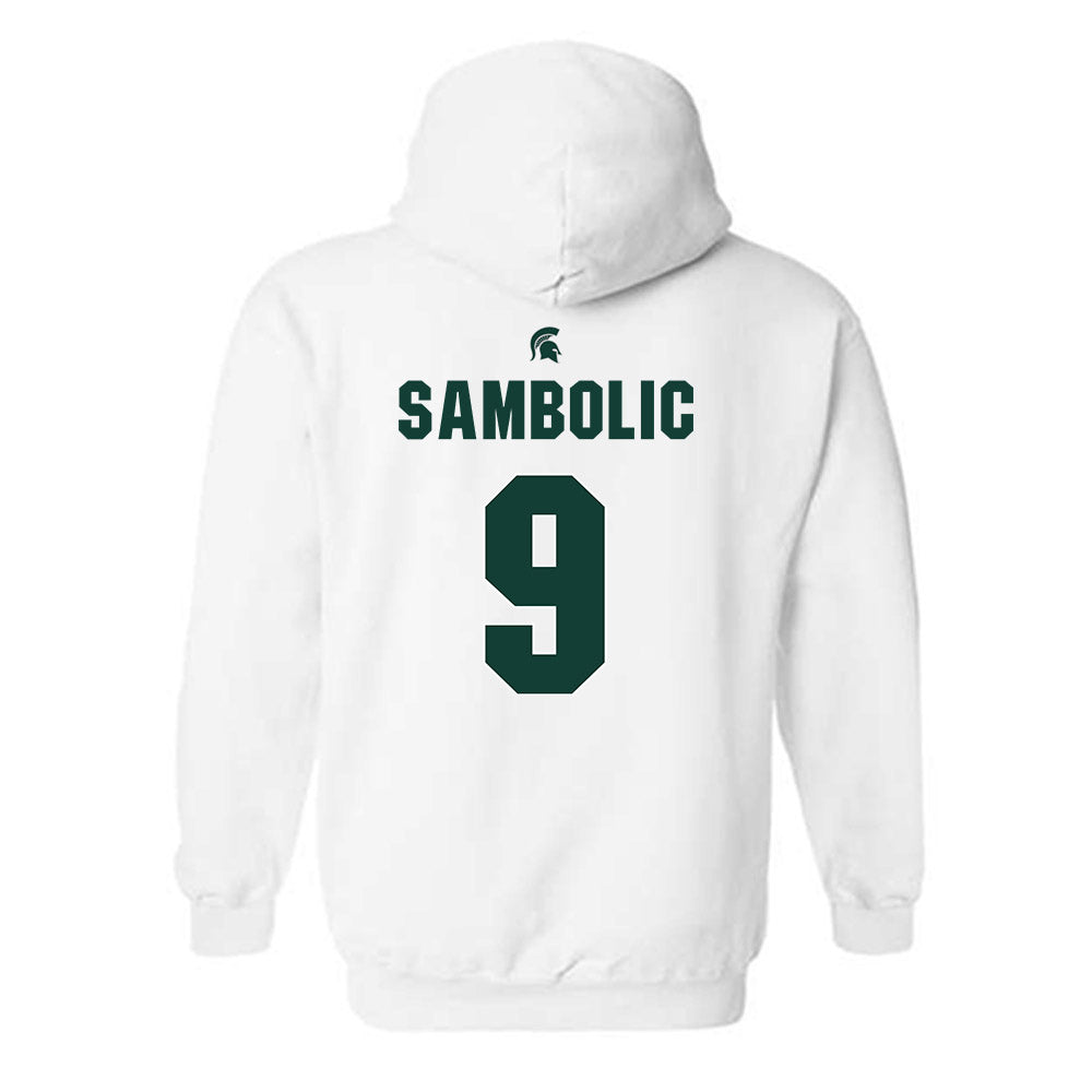 Michigan State - NCAA Women's Basketball : Sara Sambolic - Sports Shersey Hooded Sweatshirt-1