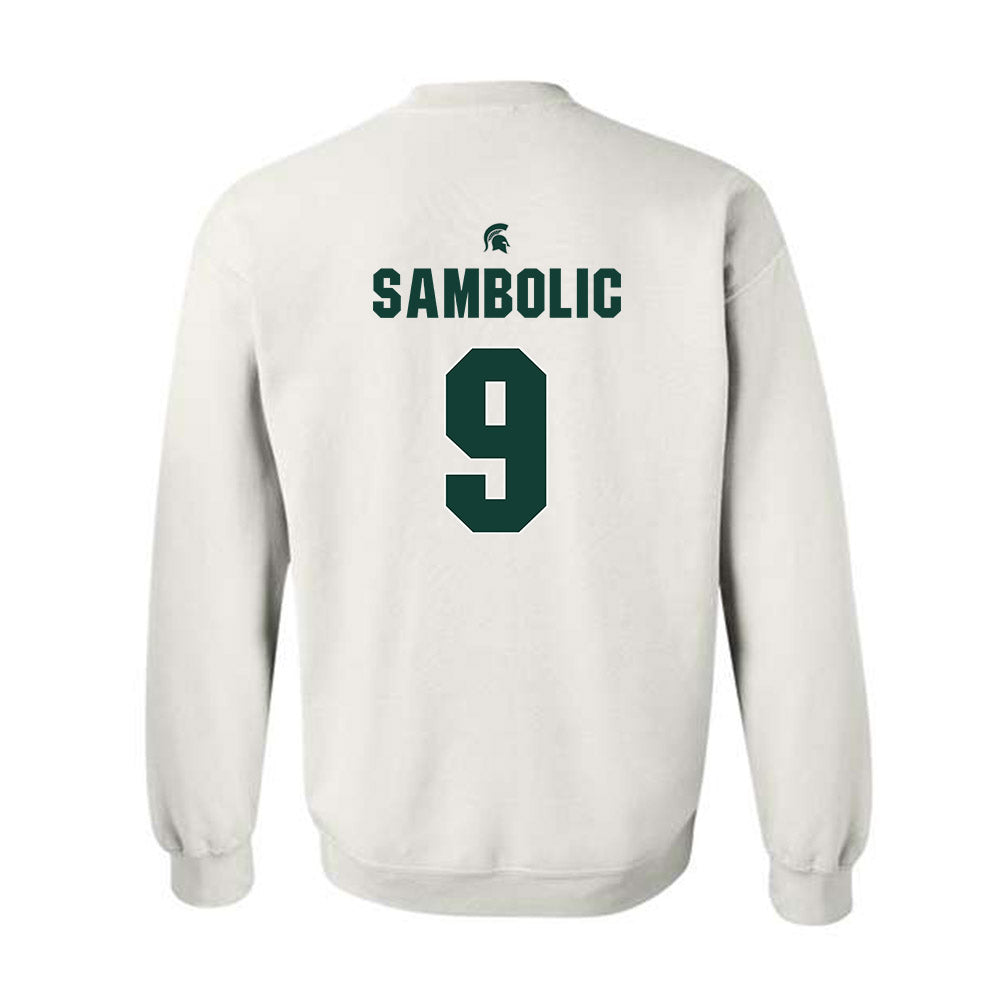 Michigan State - NCAA Women's Basketball : Sara Sambolic - Sports Shersey Crewneck Sweatshirt-1