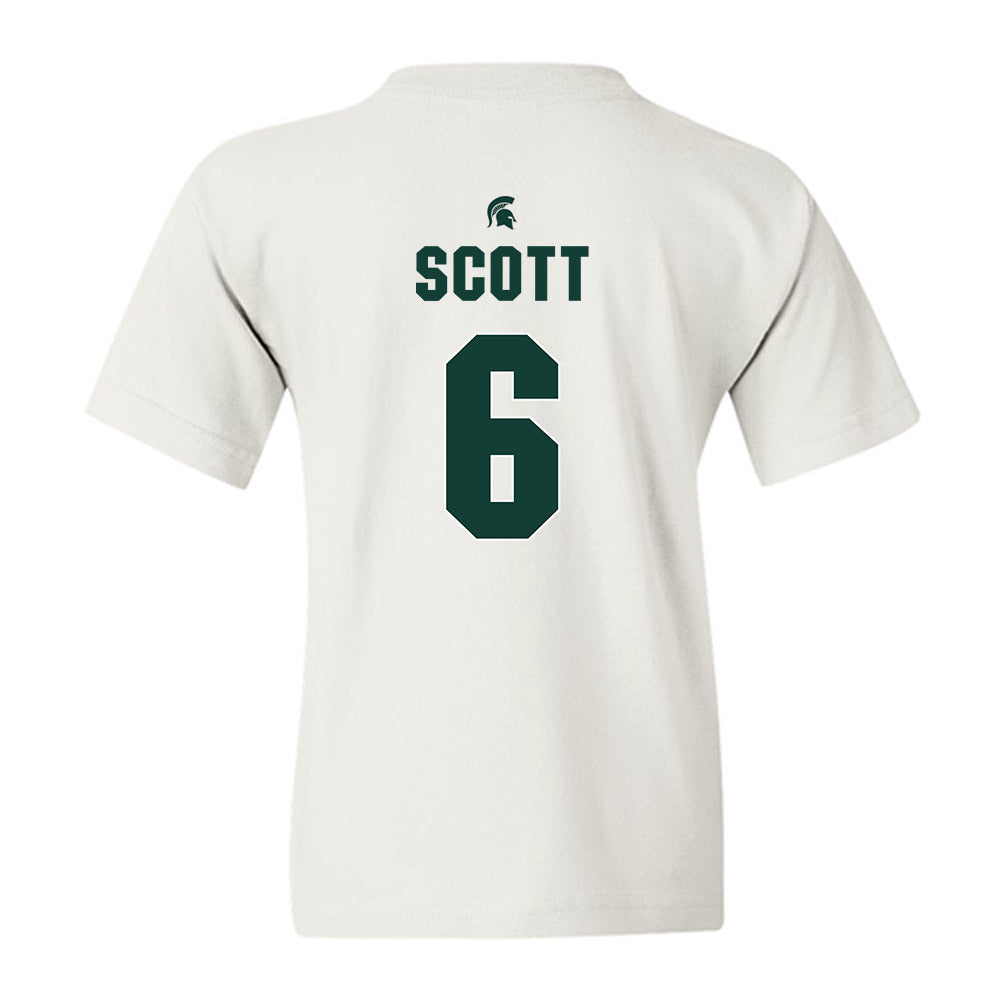 Michigan State - NCAA Men's Basketball : Jordan Scott - Sports Shersey Youth T-Shirt-1