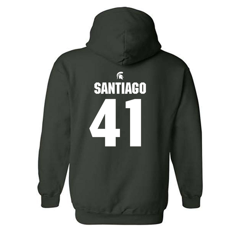 Michigan State - NCAA Football : David Santiago - Generic Shersey Hooded Sweatshirt-1